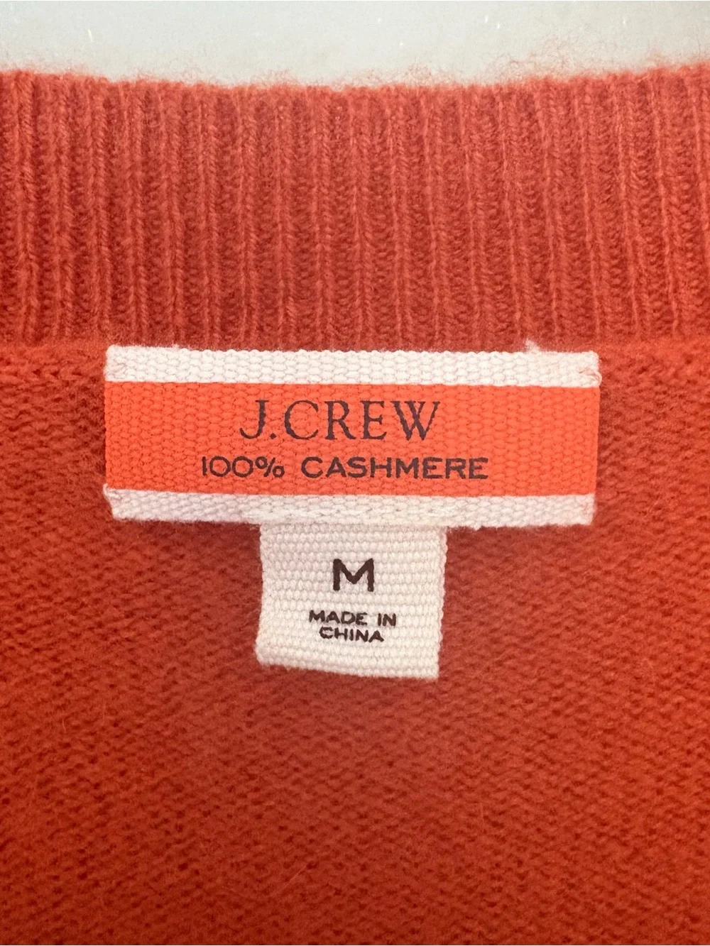 J.Crew 100% Cashmere Crewneck Sweater Burnt Orange Rust Terracotta -  Medium